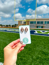 Load image into Gallery viewer, Beaded Brown Football Studs
