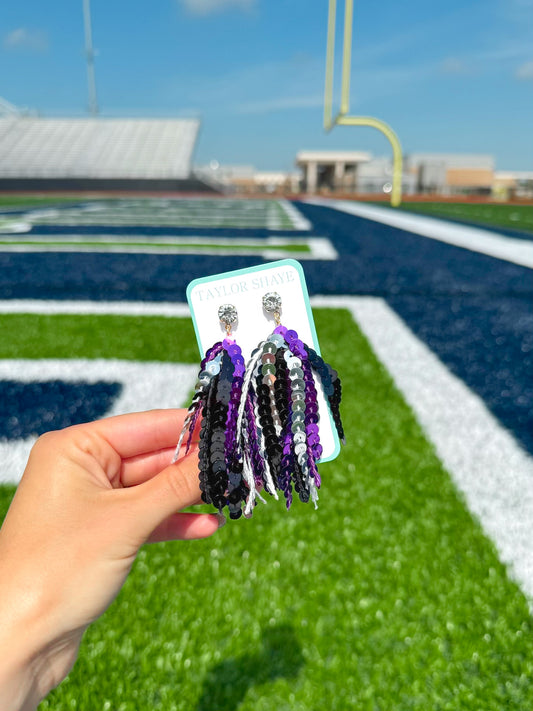 Purple/Black Sequin Tassels