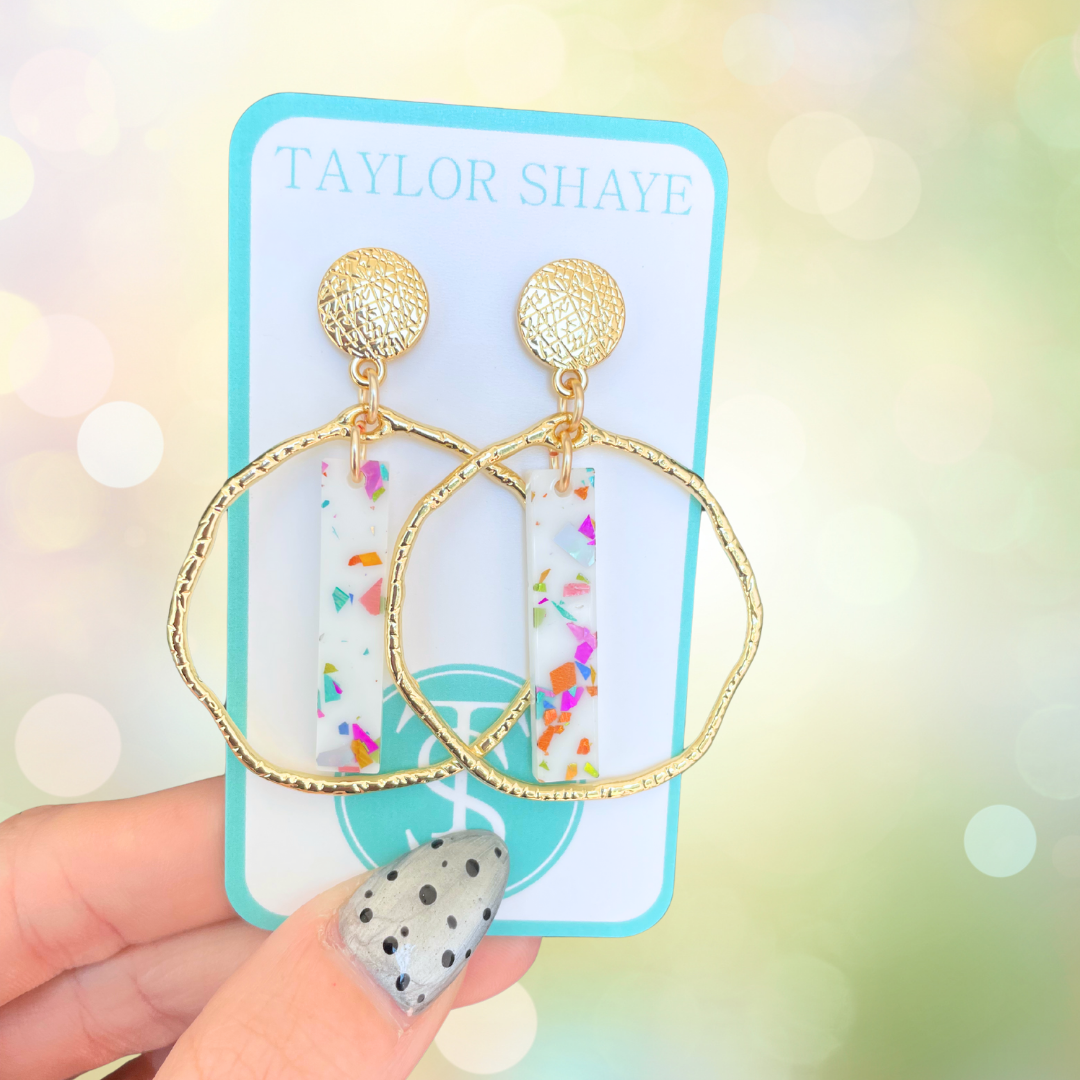 White Rainbow Flake Drops