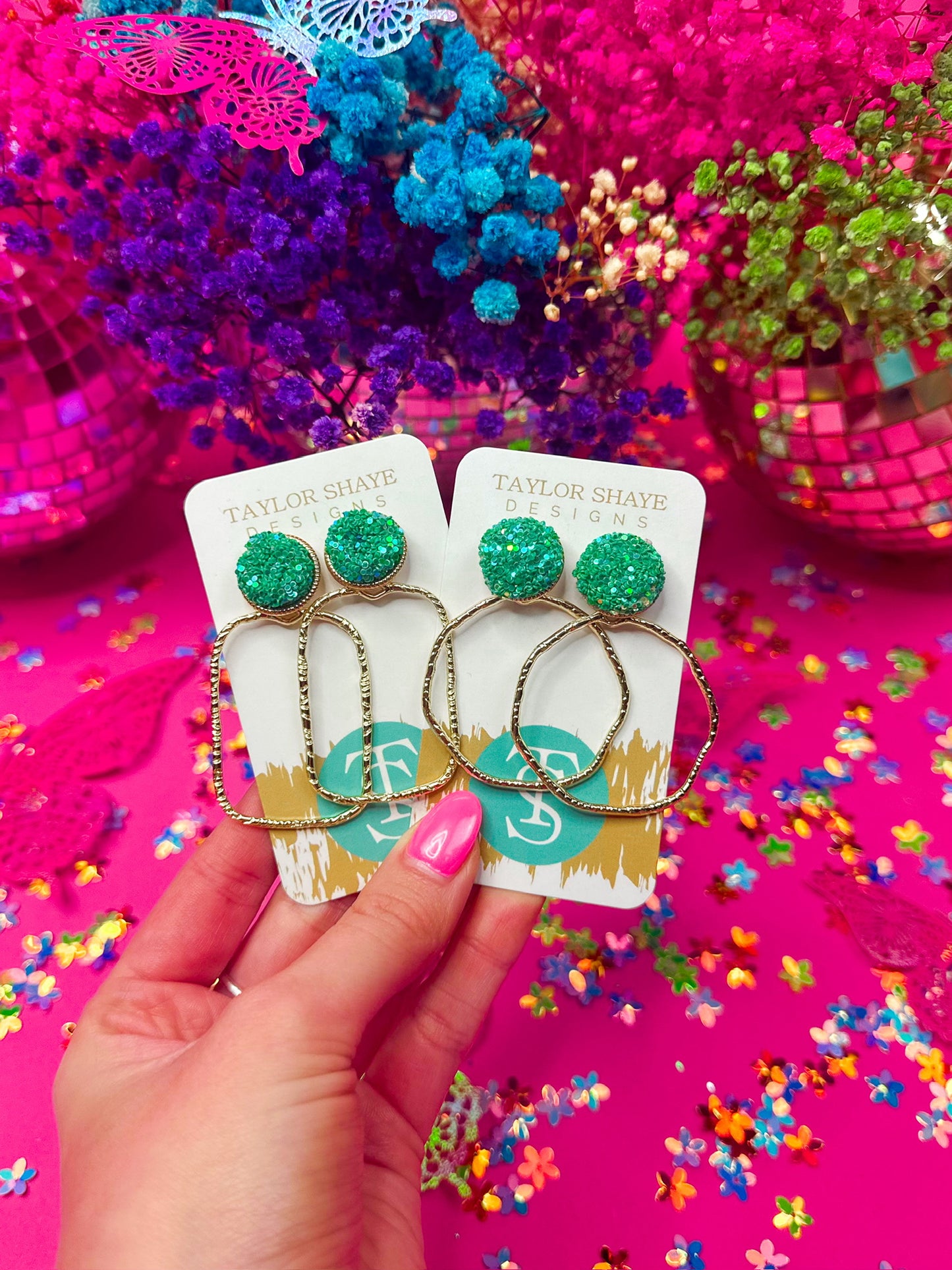 Gameday Glitter Top Hoops