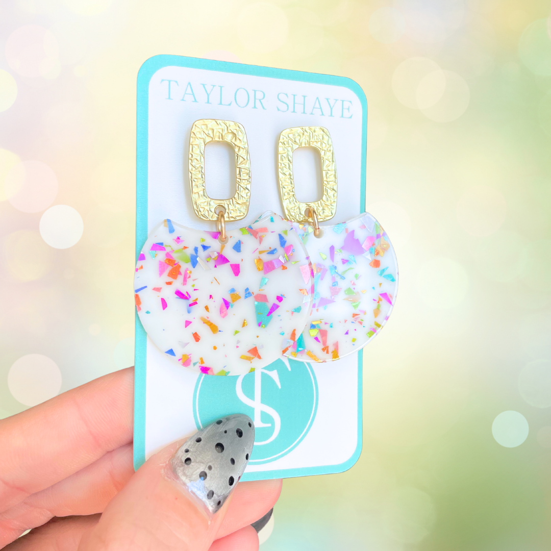 White Rainbow Flake Drops