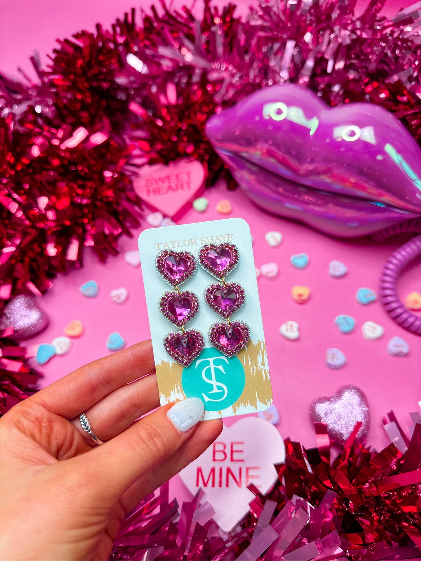 Rosaline Triple Beaded Hearts