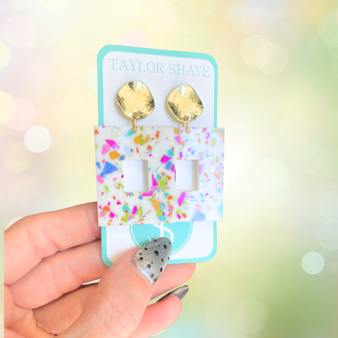 White Rainbow Flake Drops