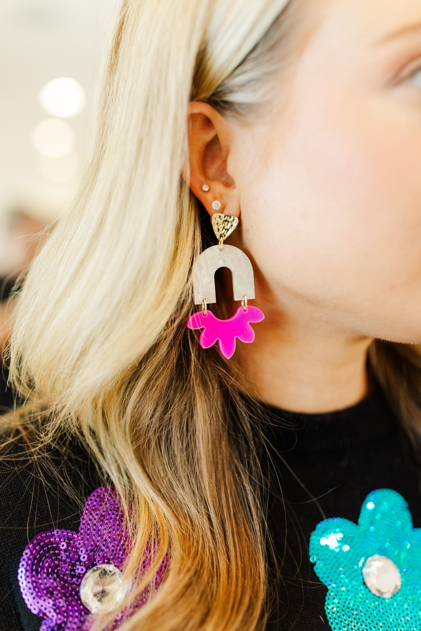 Pink Iridescent Layla Drops