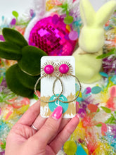 Load image into Gallery viewer, Colorful Sunburst Hoops
