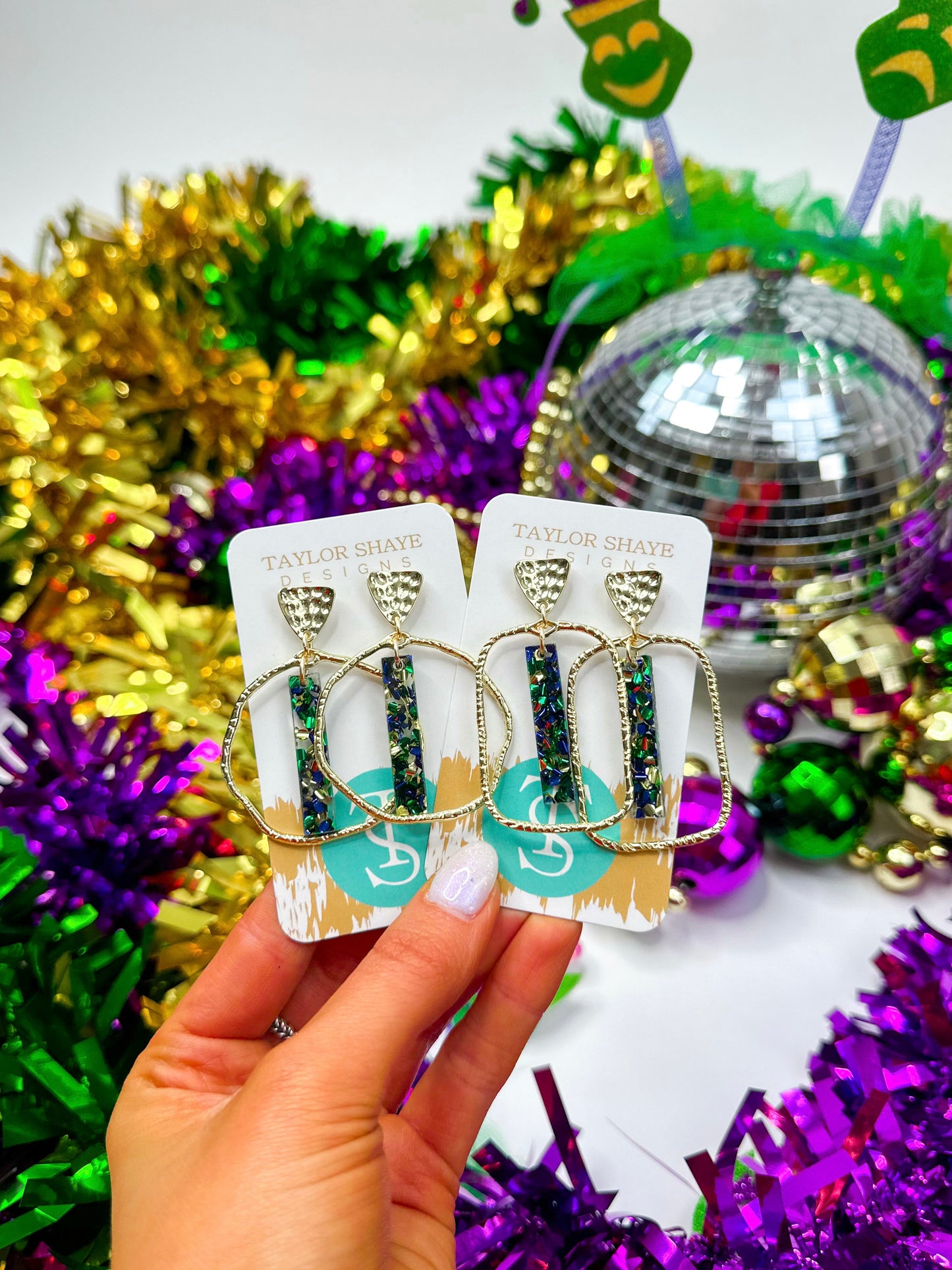 Mardi Gras Stick Hoops