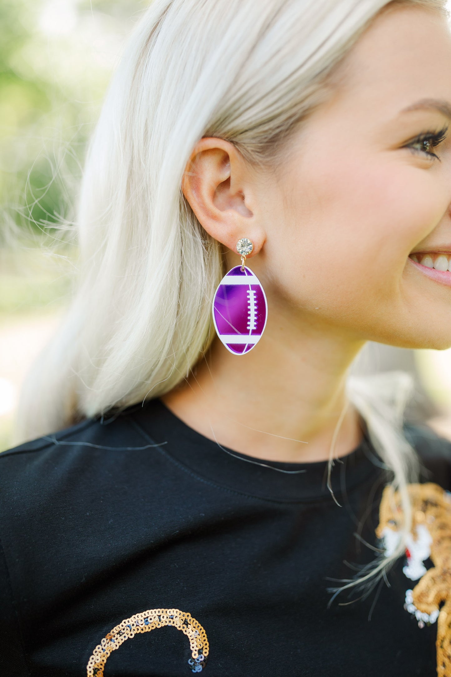 Purple/White Acrylic Footballs