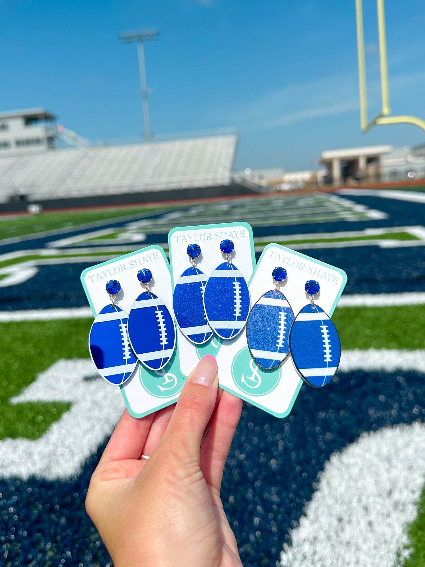 Blue/White Acrylic Footballs