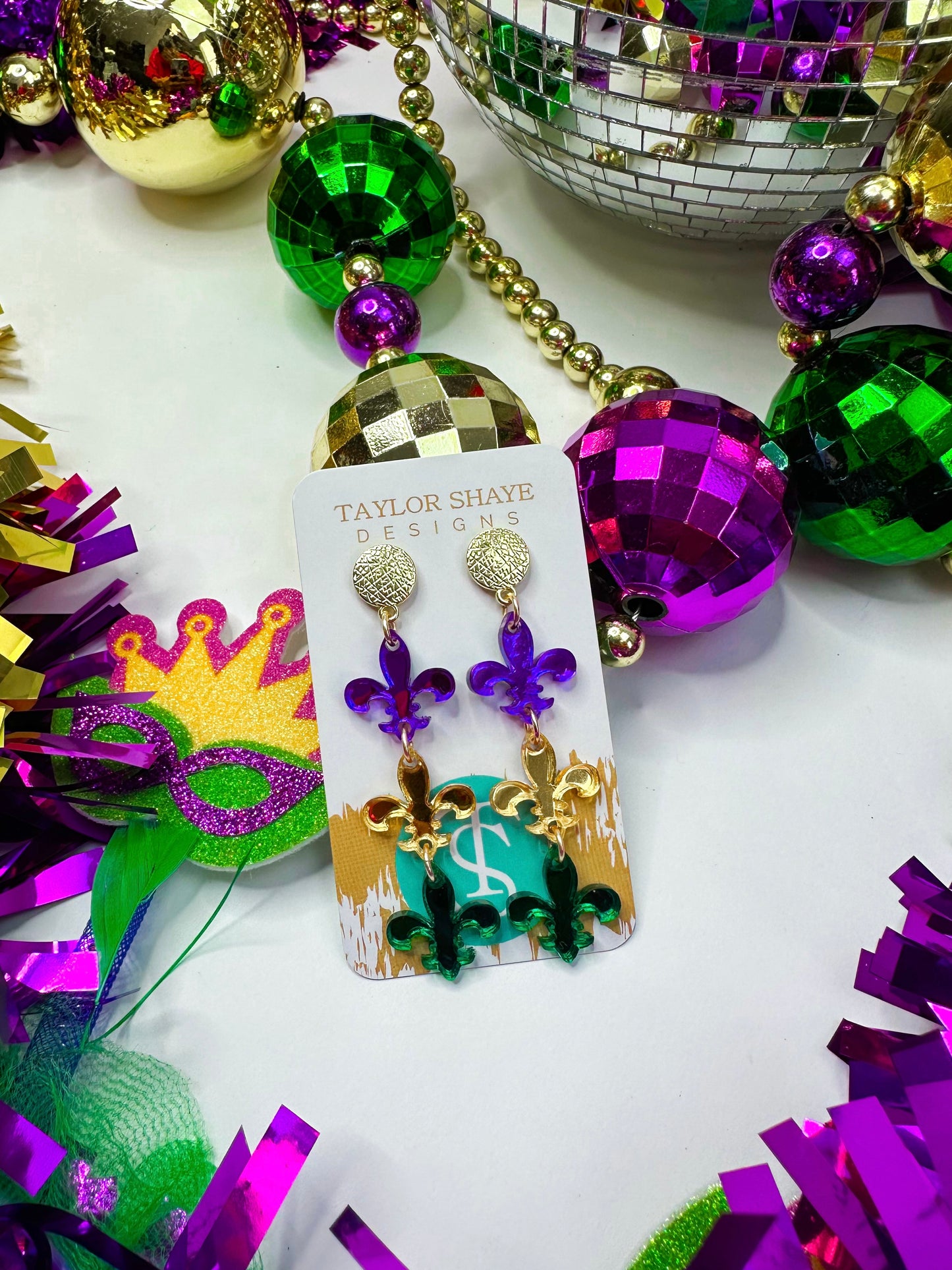 Mardi Acrylic Triple Fleur-de-Lis