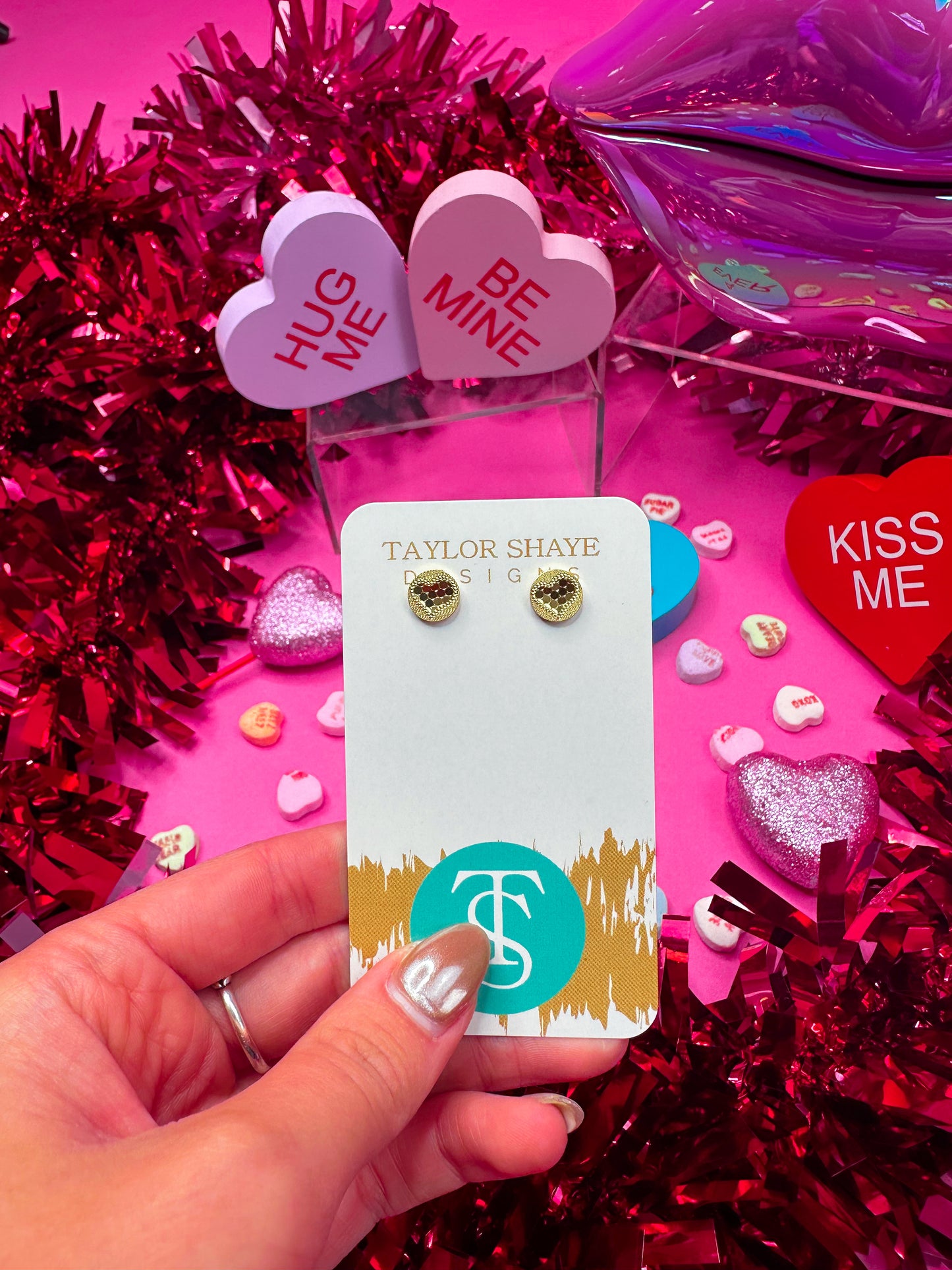 Gold Baby Heart Studs