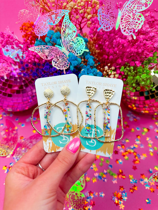 Rainbow Flake Stick Hoops