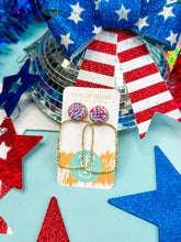 Load image into Gallery viewer, USA Glitter Top Hoops

