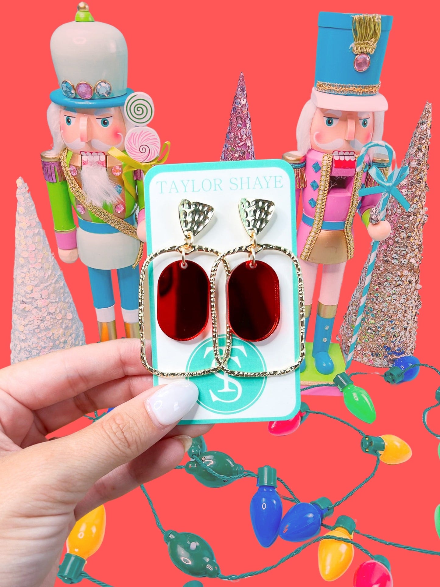 Christmas Mirror Oval Hoops