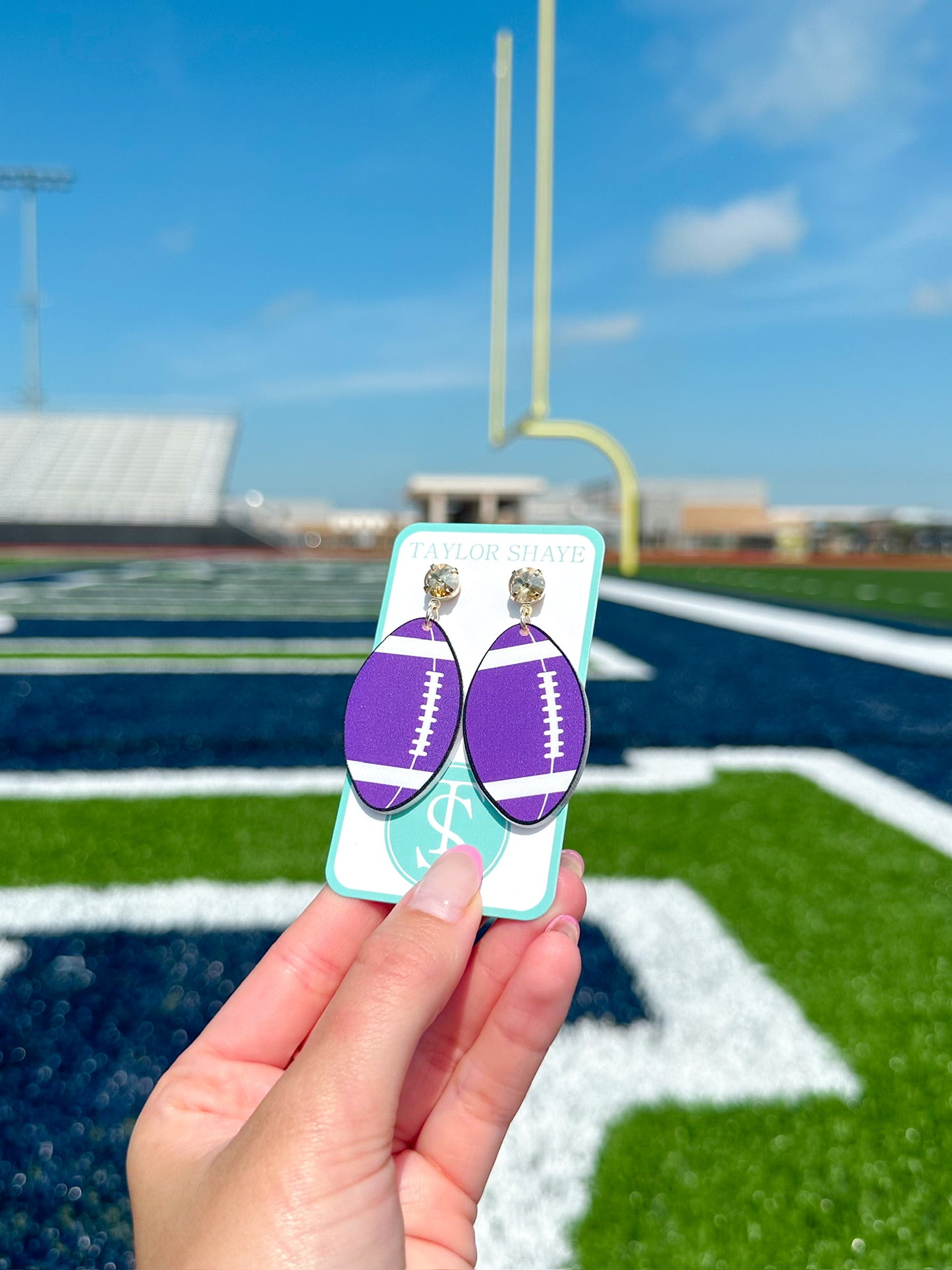 Purple/White Acrylic Footballs