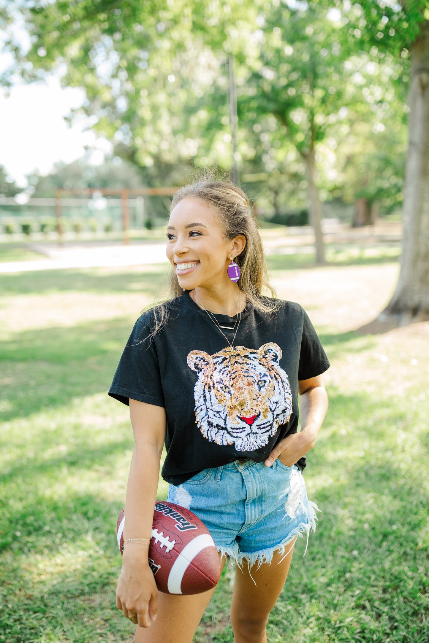 Purple/White Acrylic Footballs