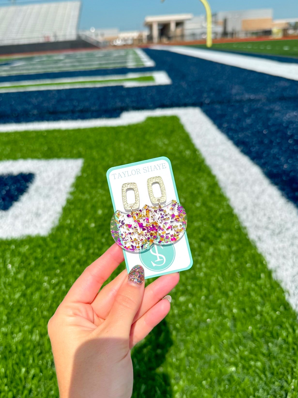 Purple/Gold Flake Oval Drops