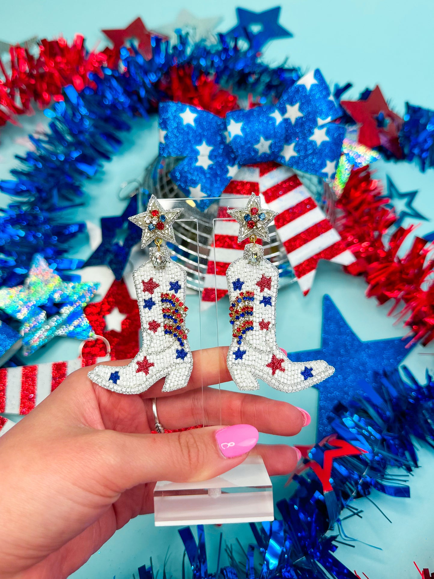 Fourth of July Beaded Boots