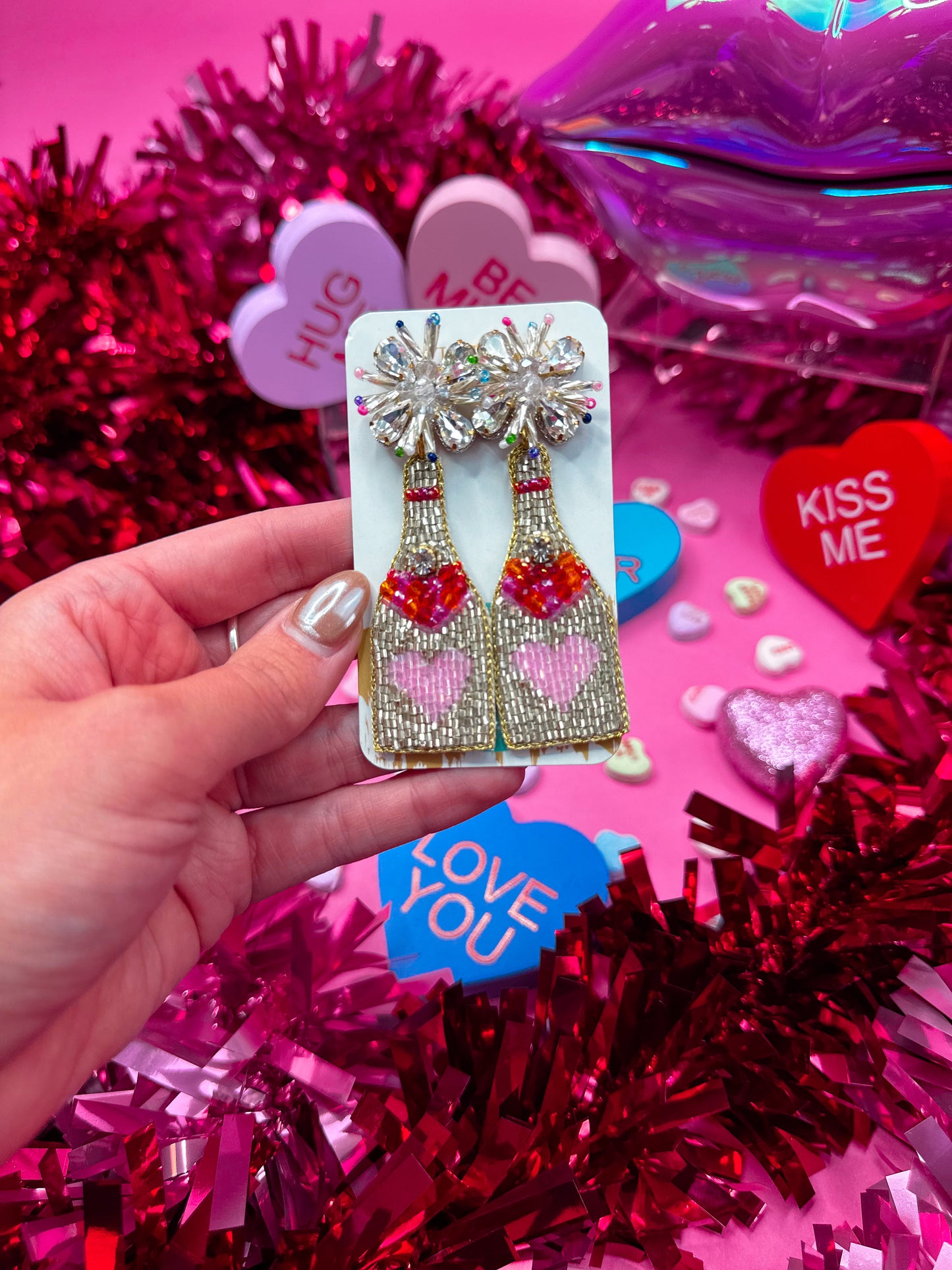 Beaded Heart Bottles