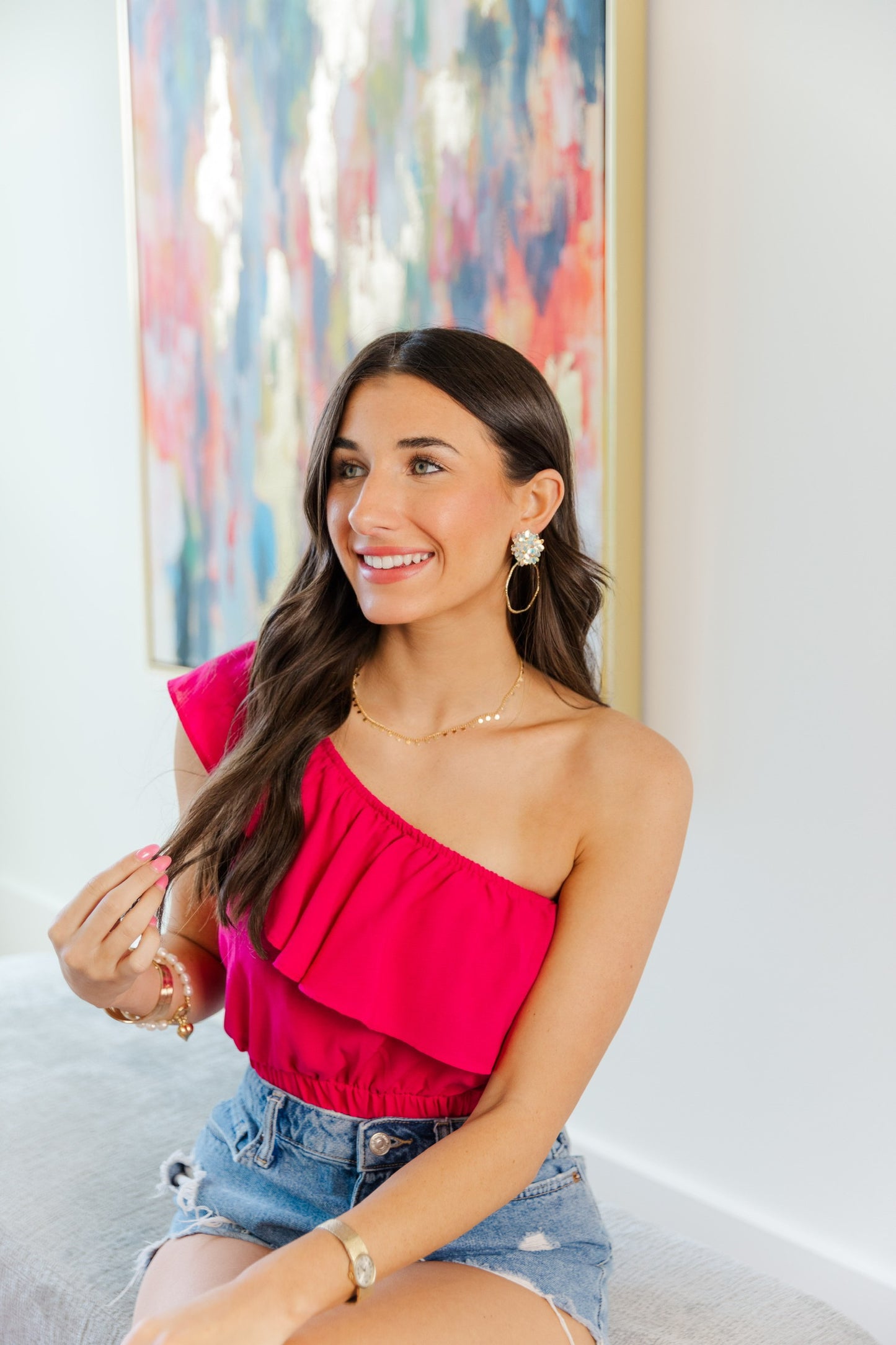 Iridescent Flower Hoops