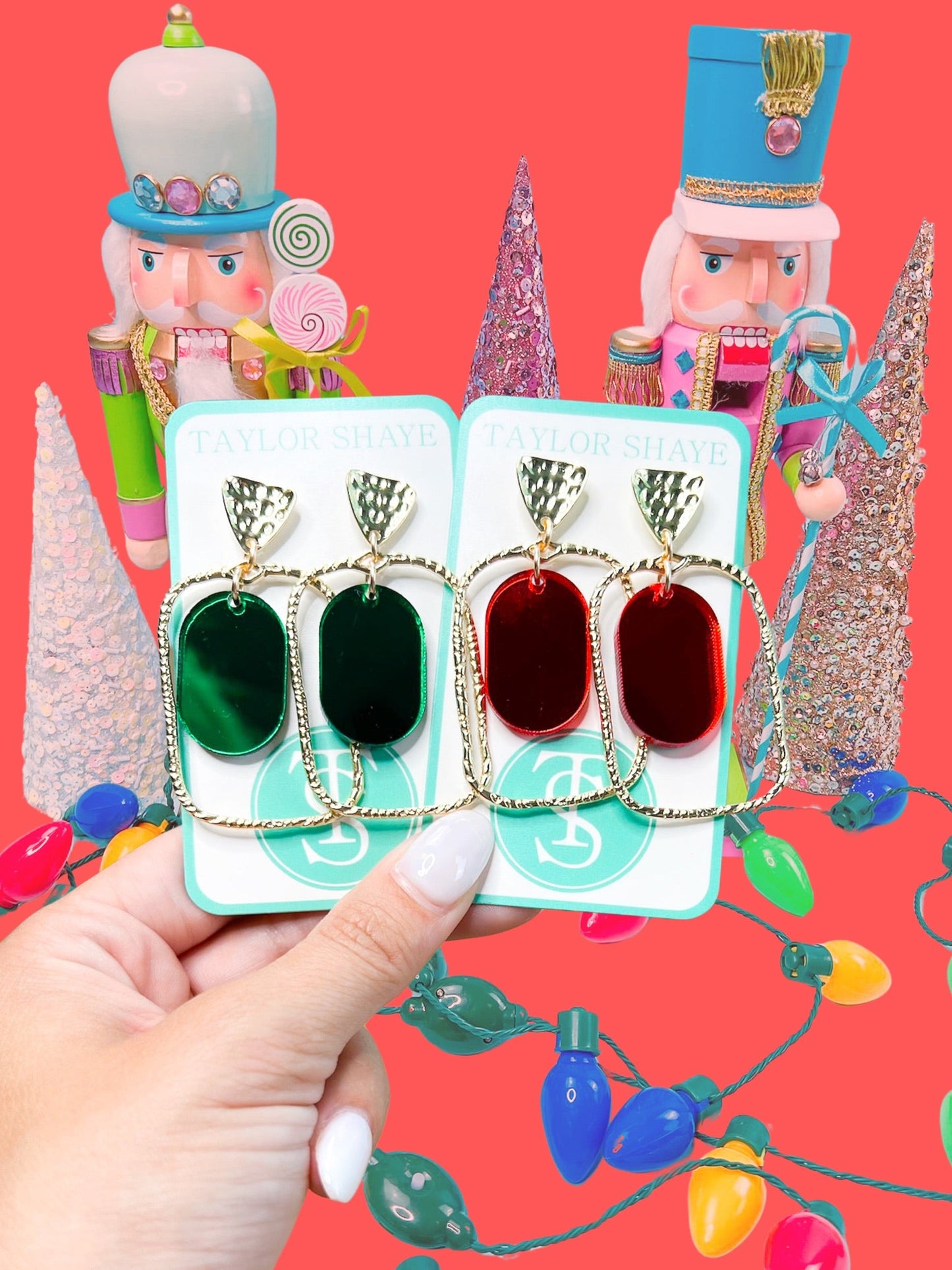 Christmas Mirror Oval Hoops