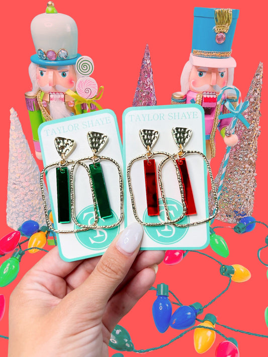 Christmas Mirror Stick Hoops