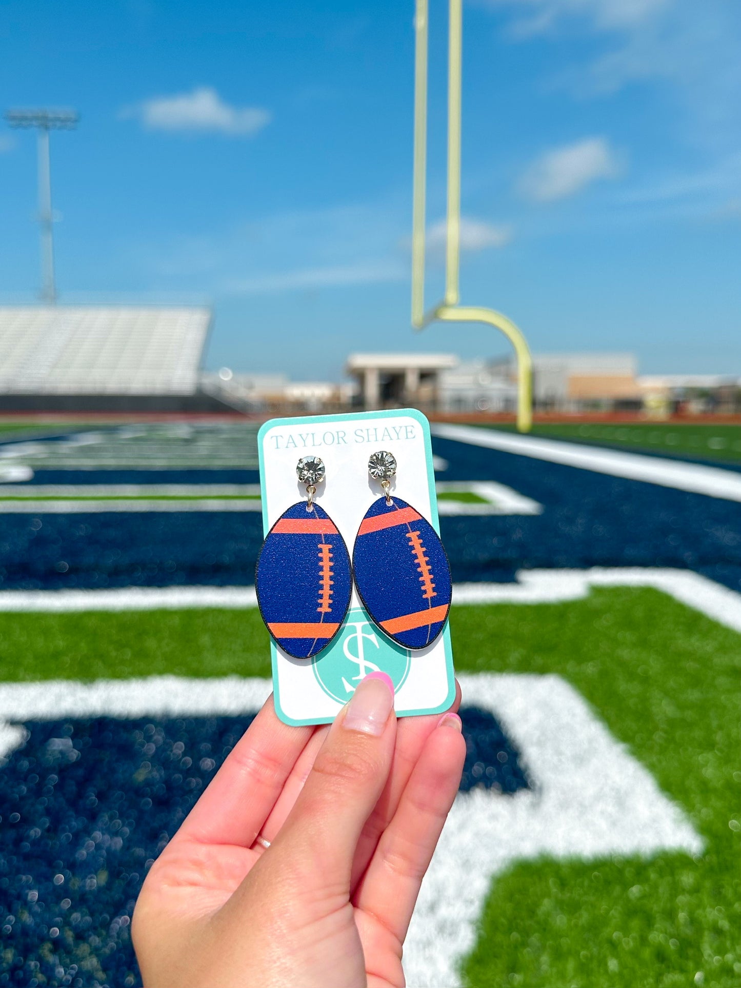 Navy/Orange Acrylic Footballs
