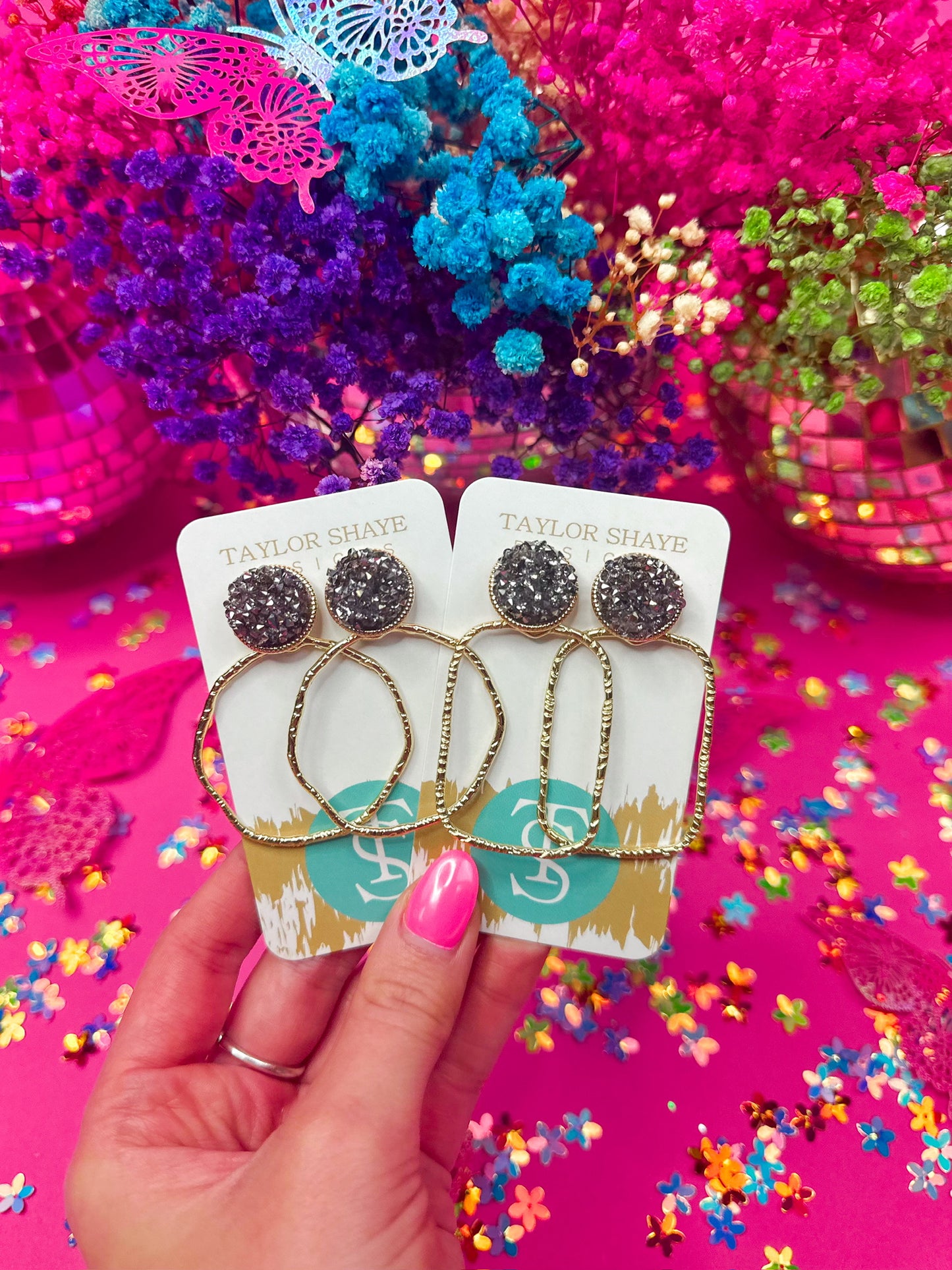 Gameday Glitter Top Hoops