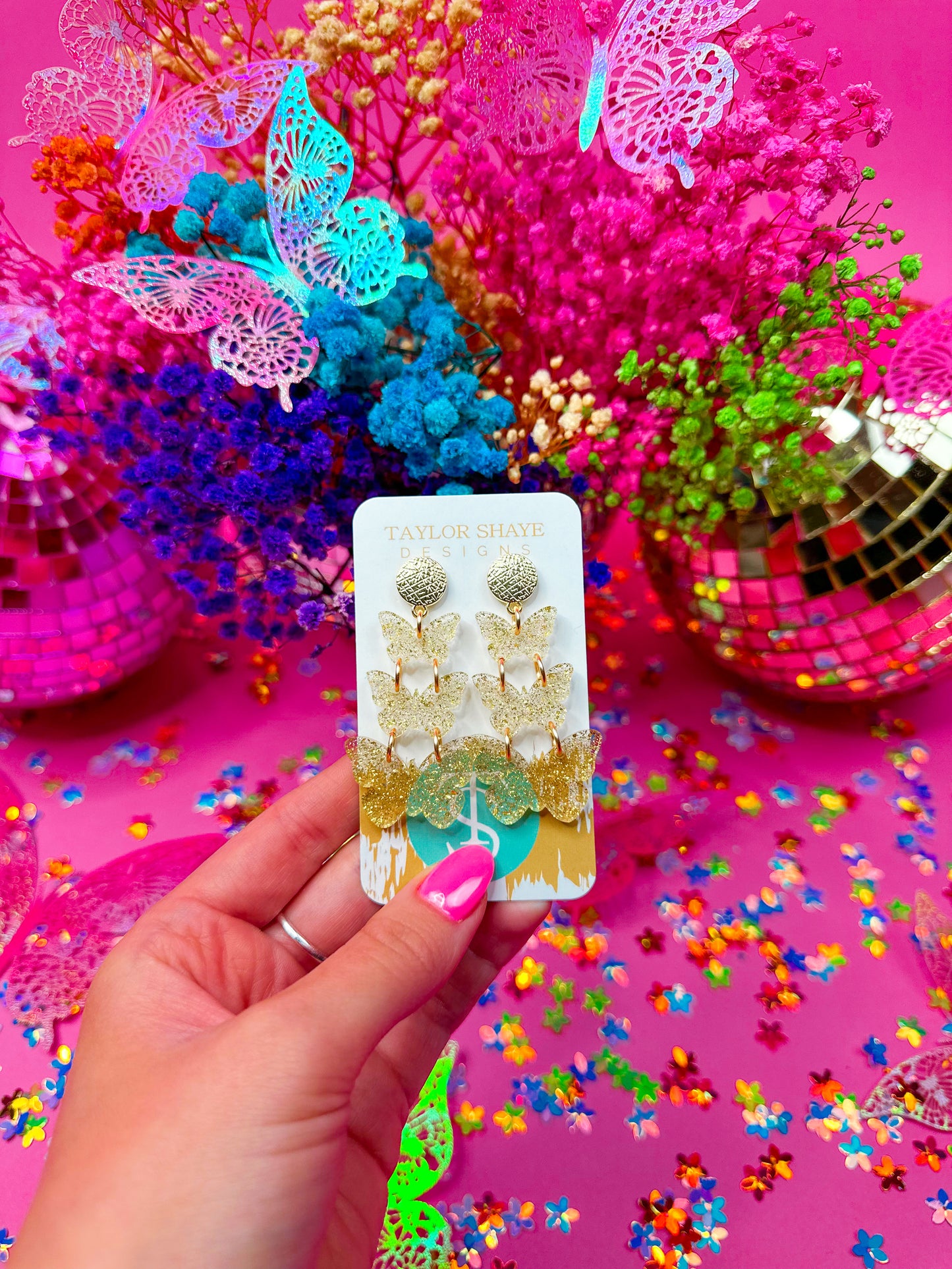 Spring Triple Butterfly Drops