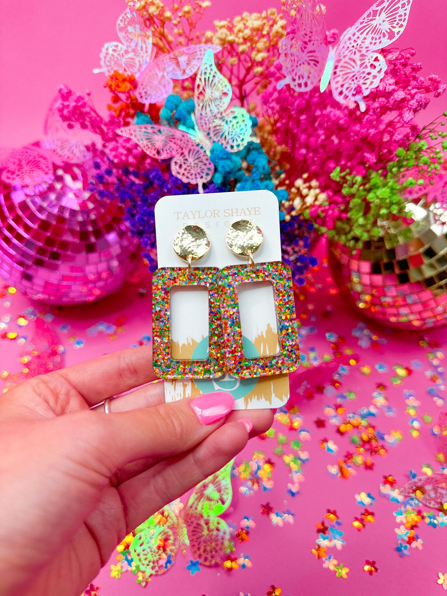 Cindy Confetti Rectangle Drops