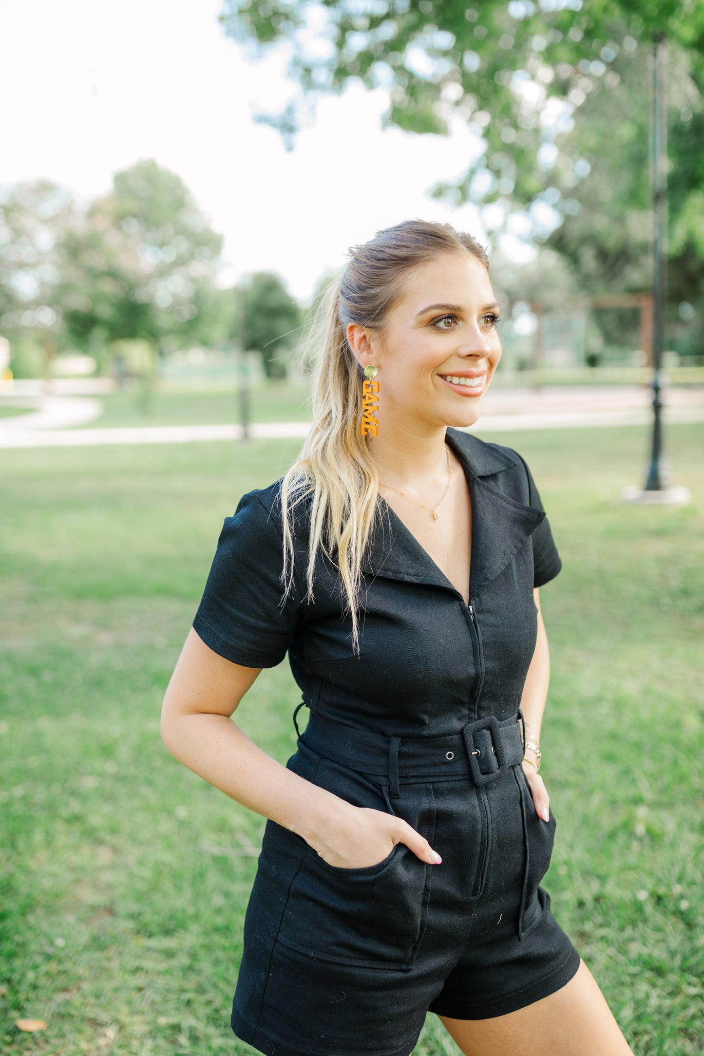 Acrylic Orange/White Gameday Drops