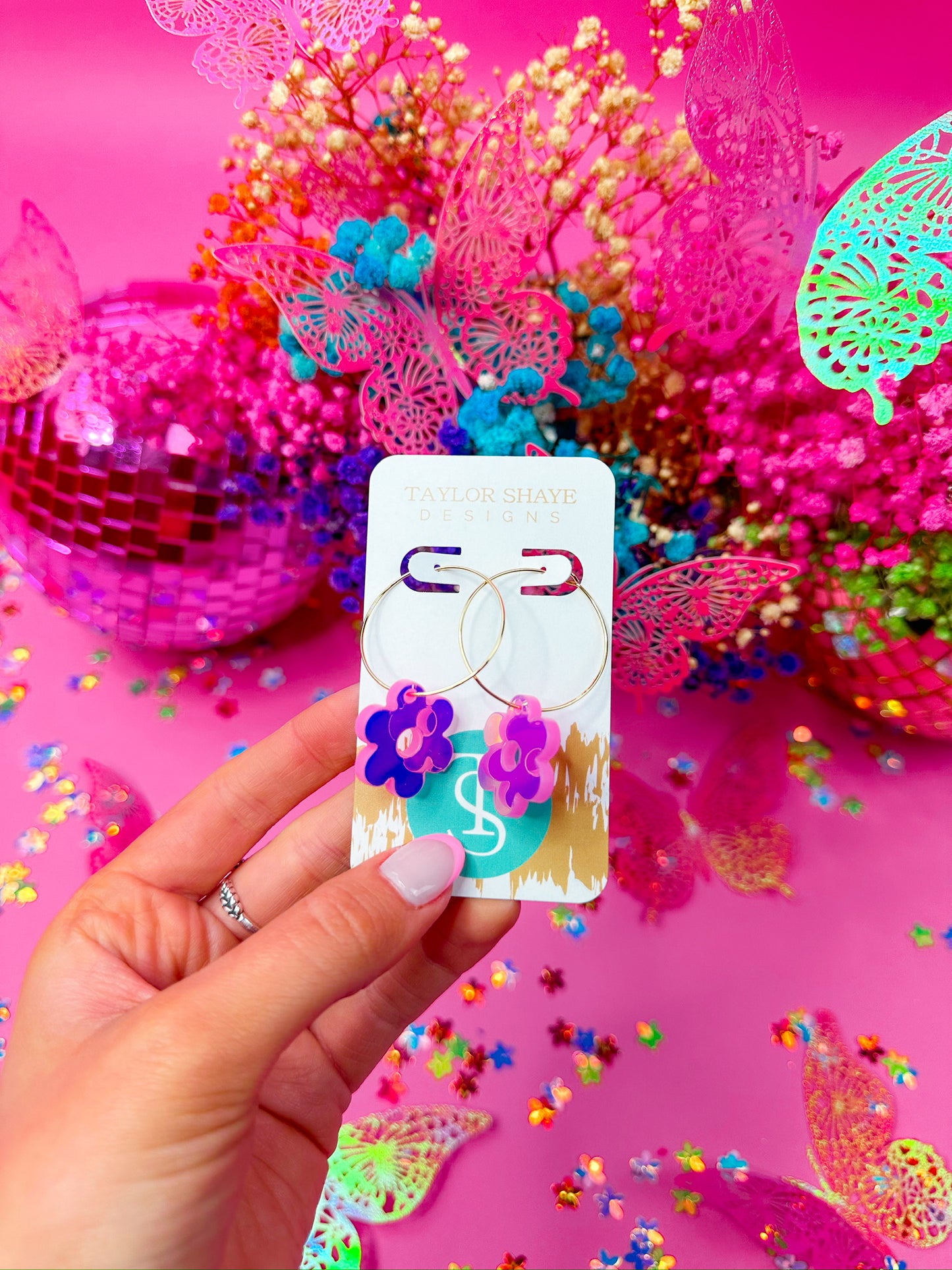 Daniella Flower Hoops