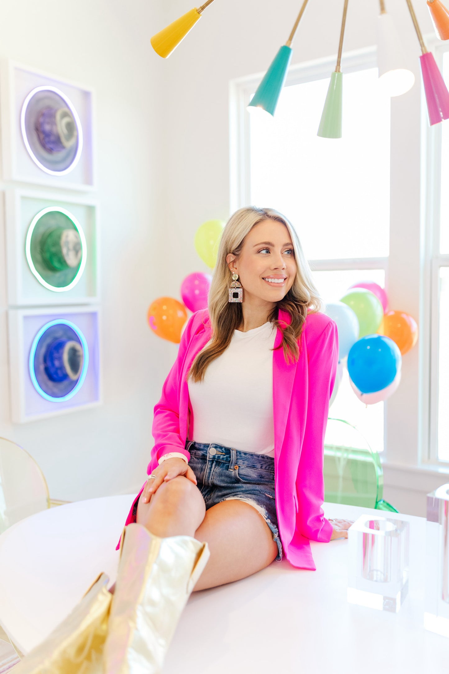 Colorful Double Acrylic Square Drops