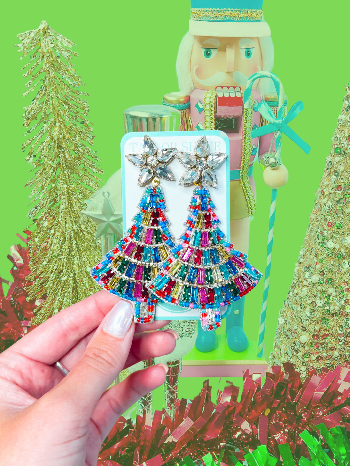 Colorful Beaded Crystal Christmas Tree
