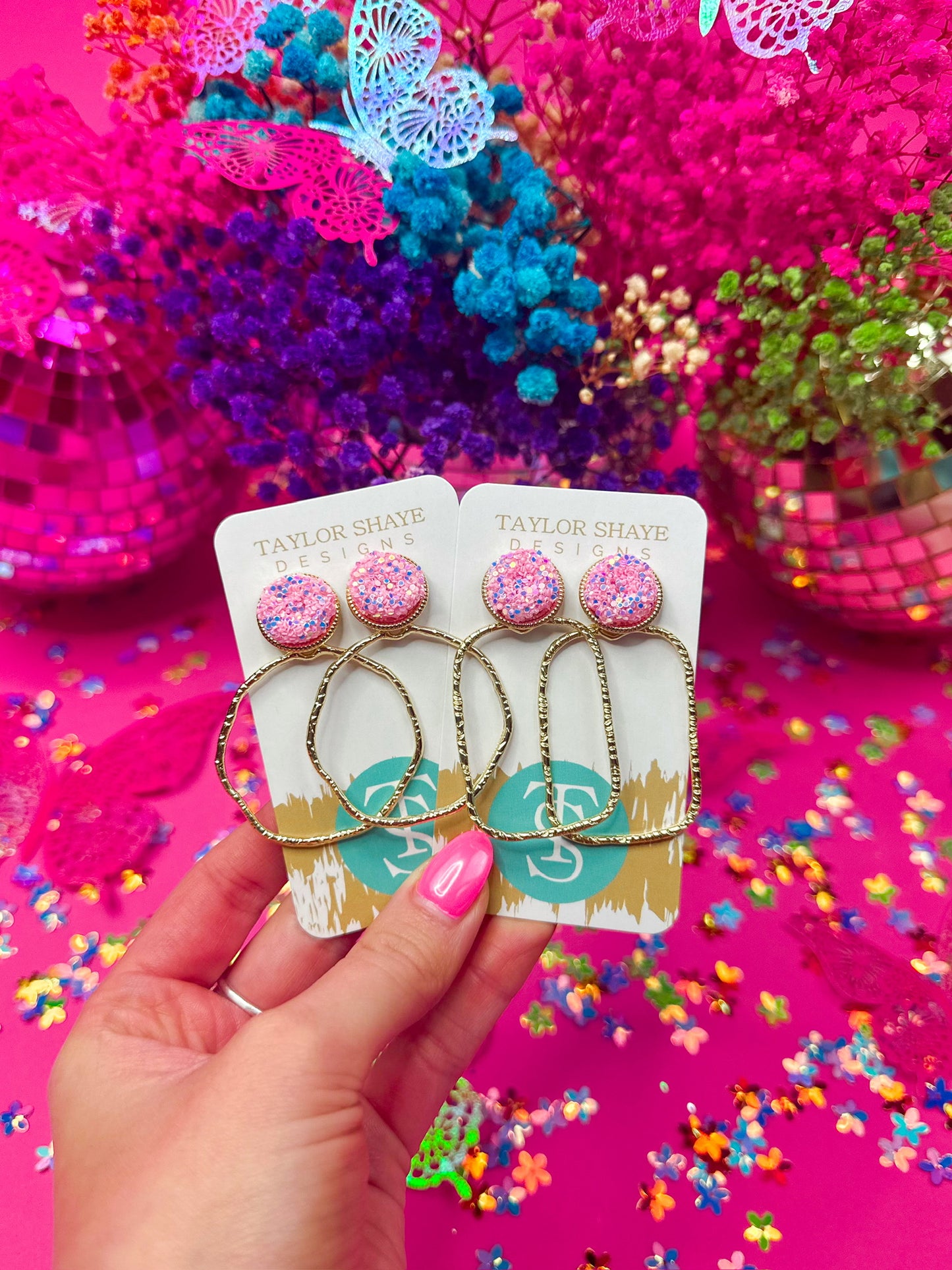 Gameday Glitter Top Hoops