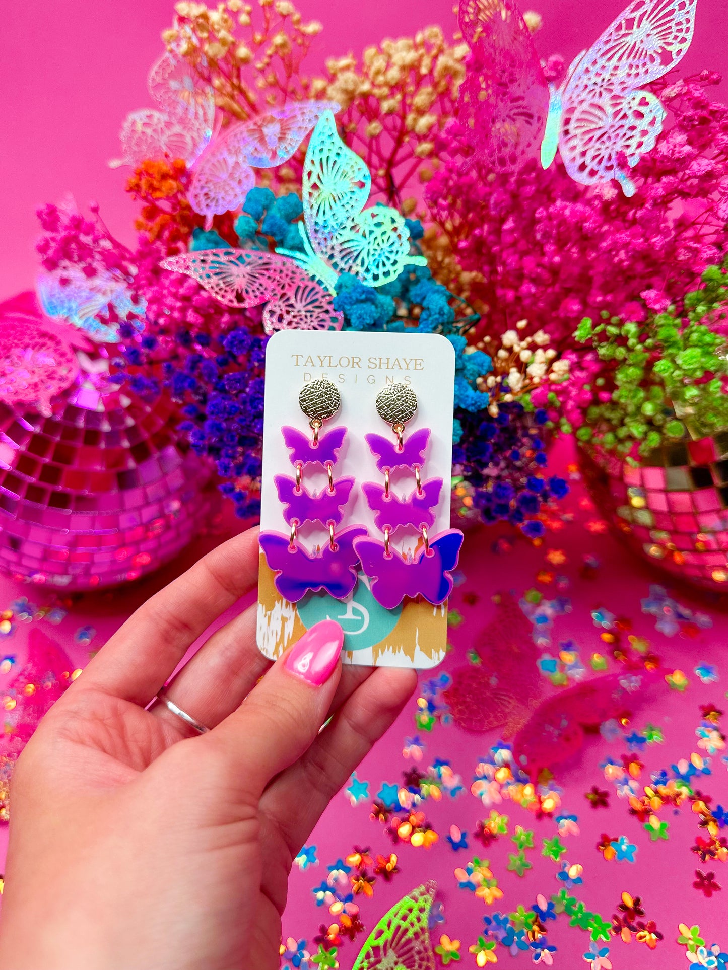 Spring Triple Butterfly Drops