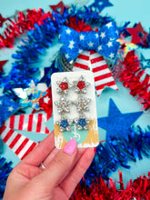 Load image into Gallery viewer, Beaded Fourth Triple Star Drops
