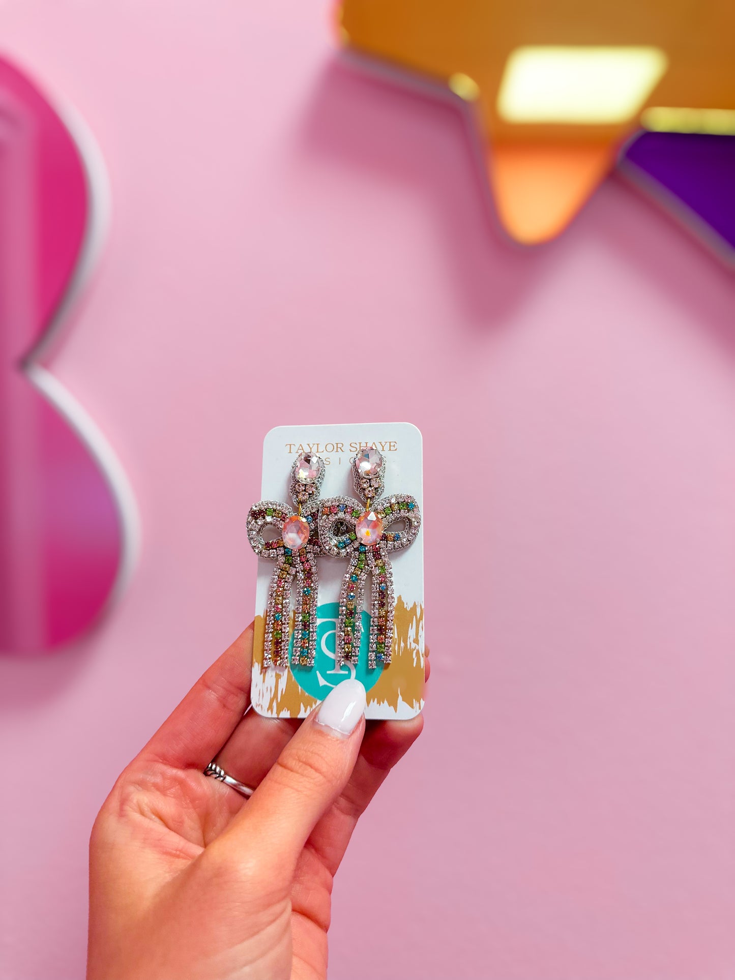 Glam Beaded Bow Drops