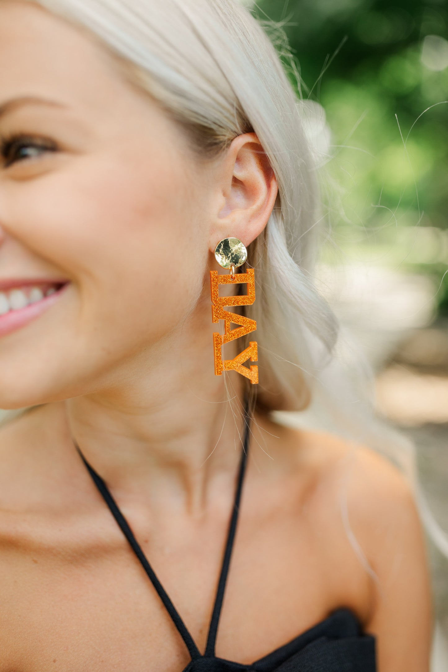 Acrylic Orange/Black Gameday Drops