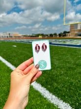Load image into Gallery viewer, Beaded Maroon Footballs Stud
