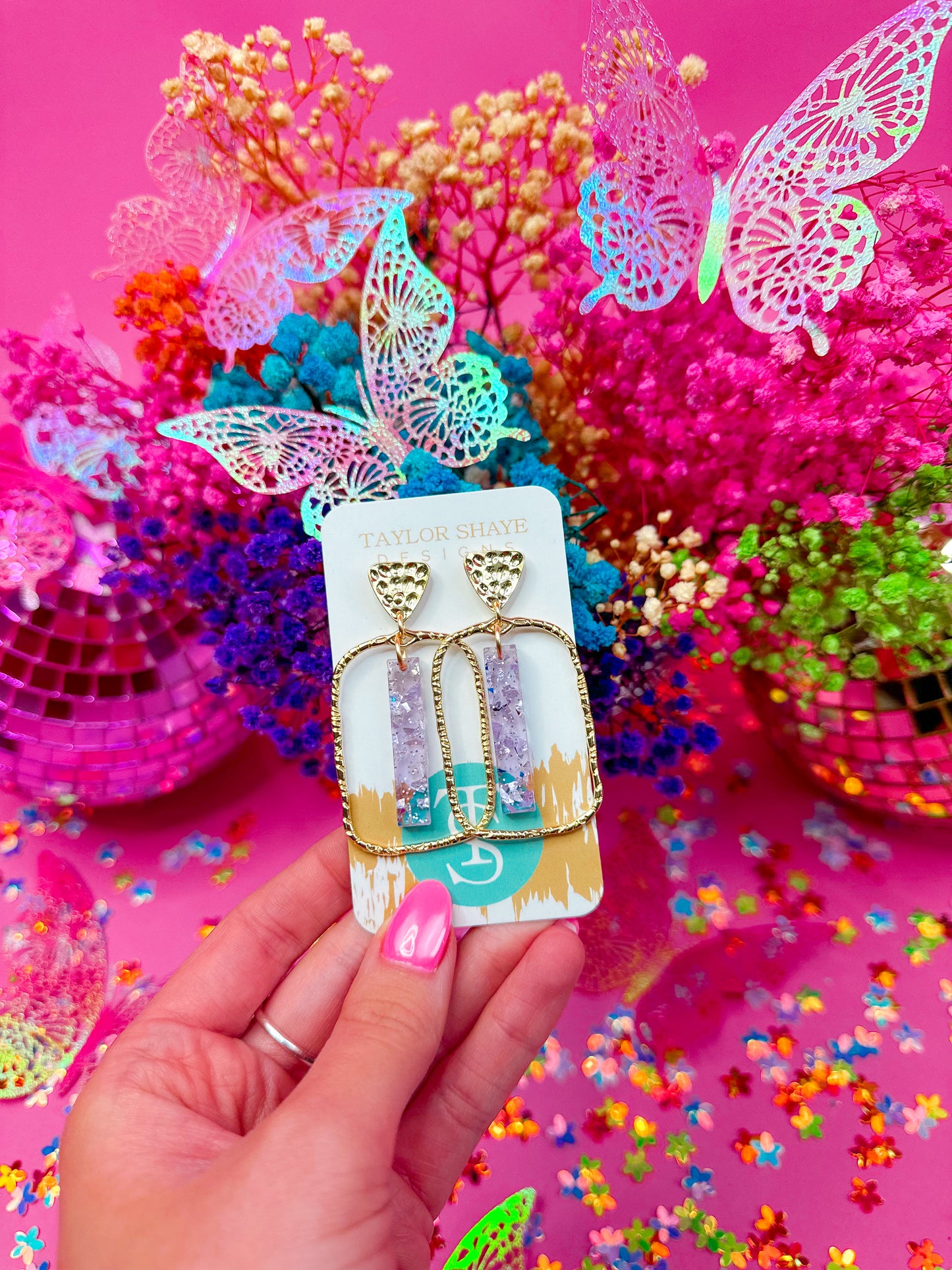 Lavender McCall Stick Hoops