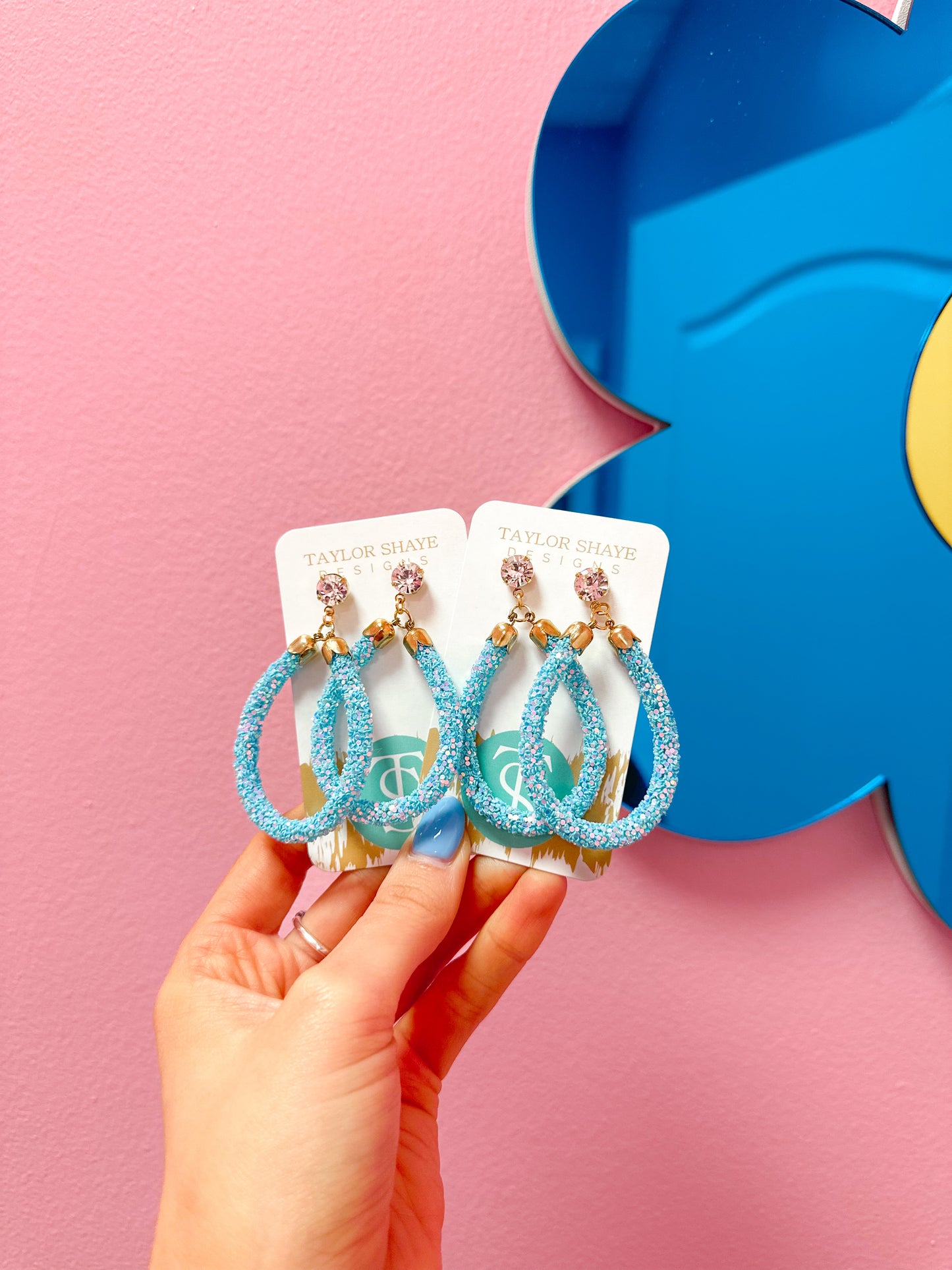 Colorful Glitter Teardrops