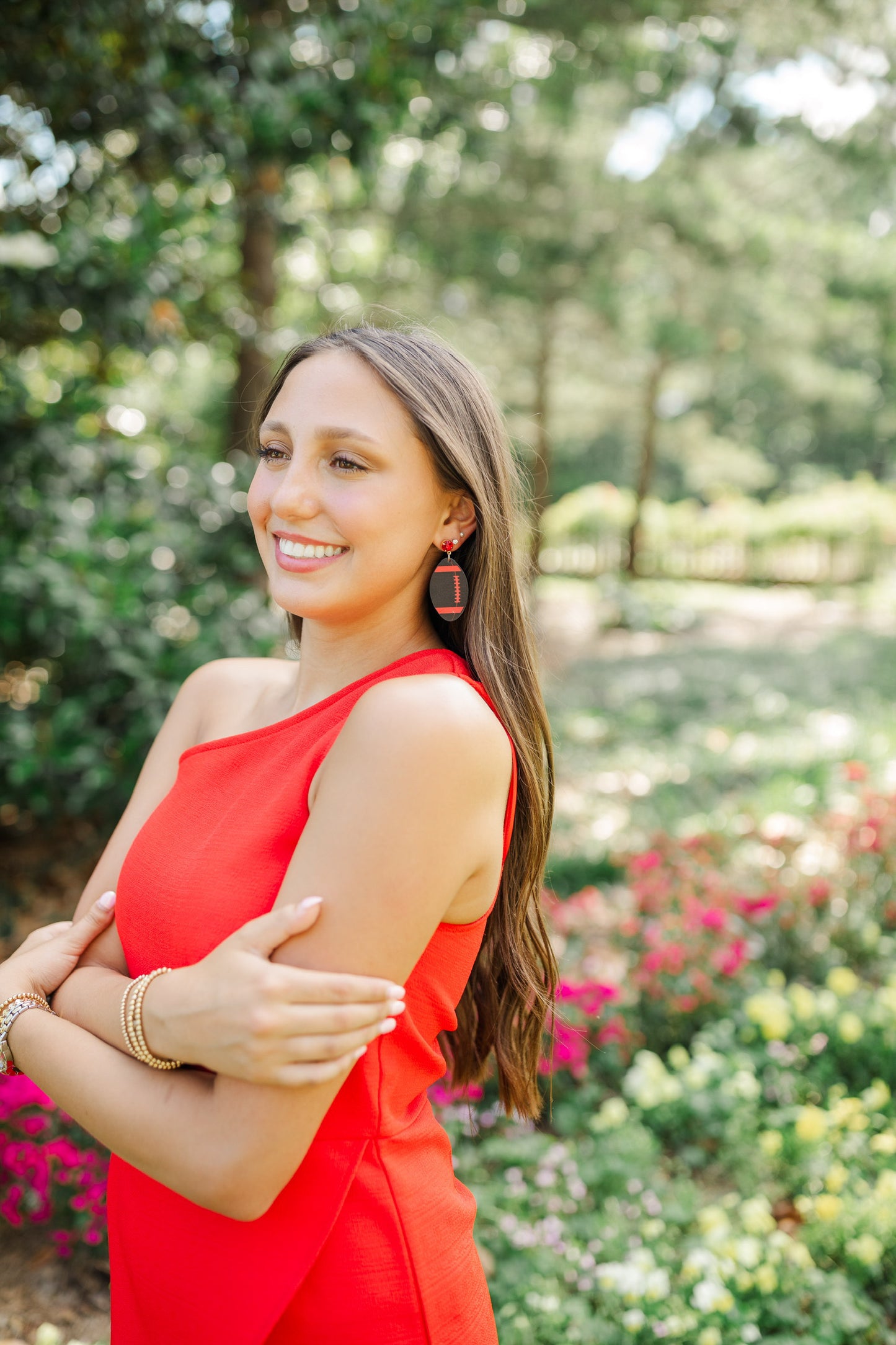 Black/Red Acrylic Footballs
