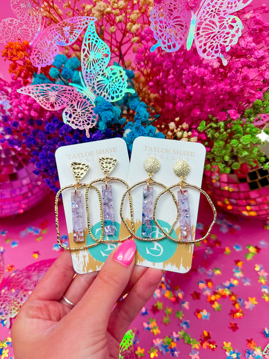 Lavender McCall Stick Hoops