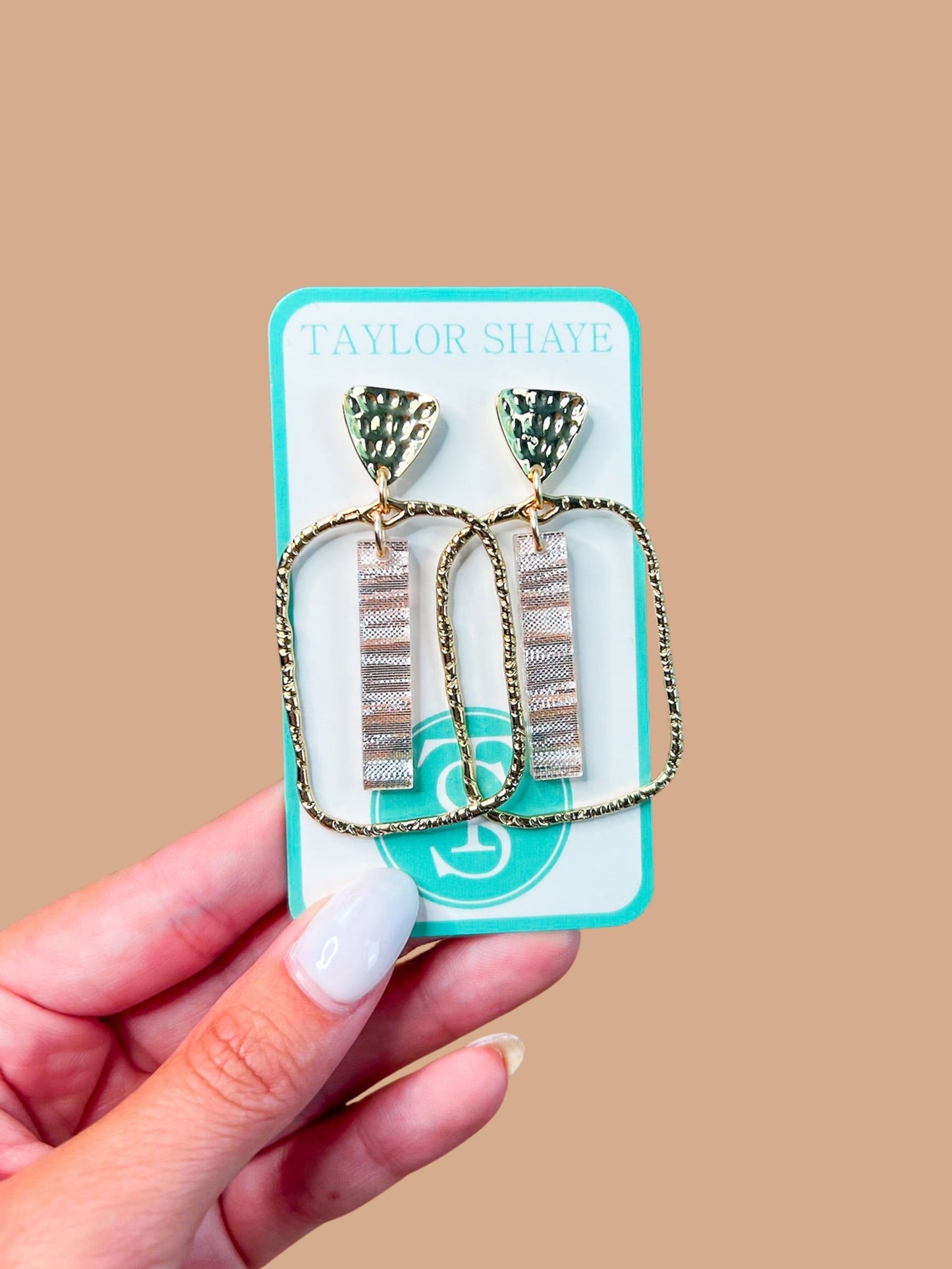 Rose Shimmer Stick Hoops