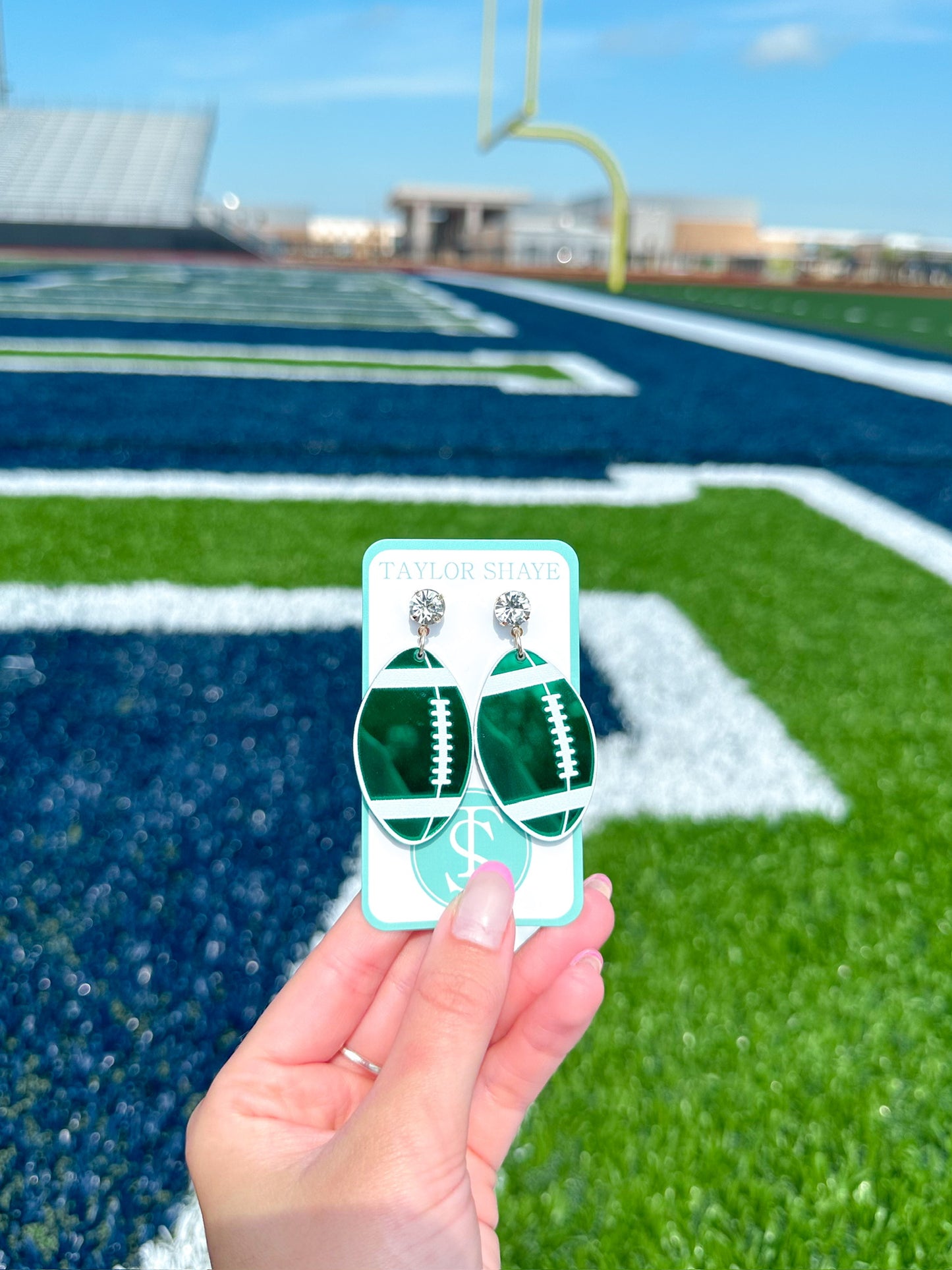 Green/White Acrylic Footballs