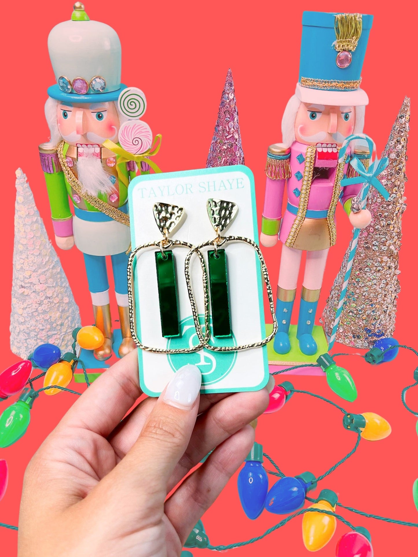 Christmas Mirror Stick Hoops