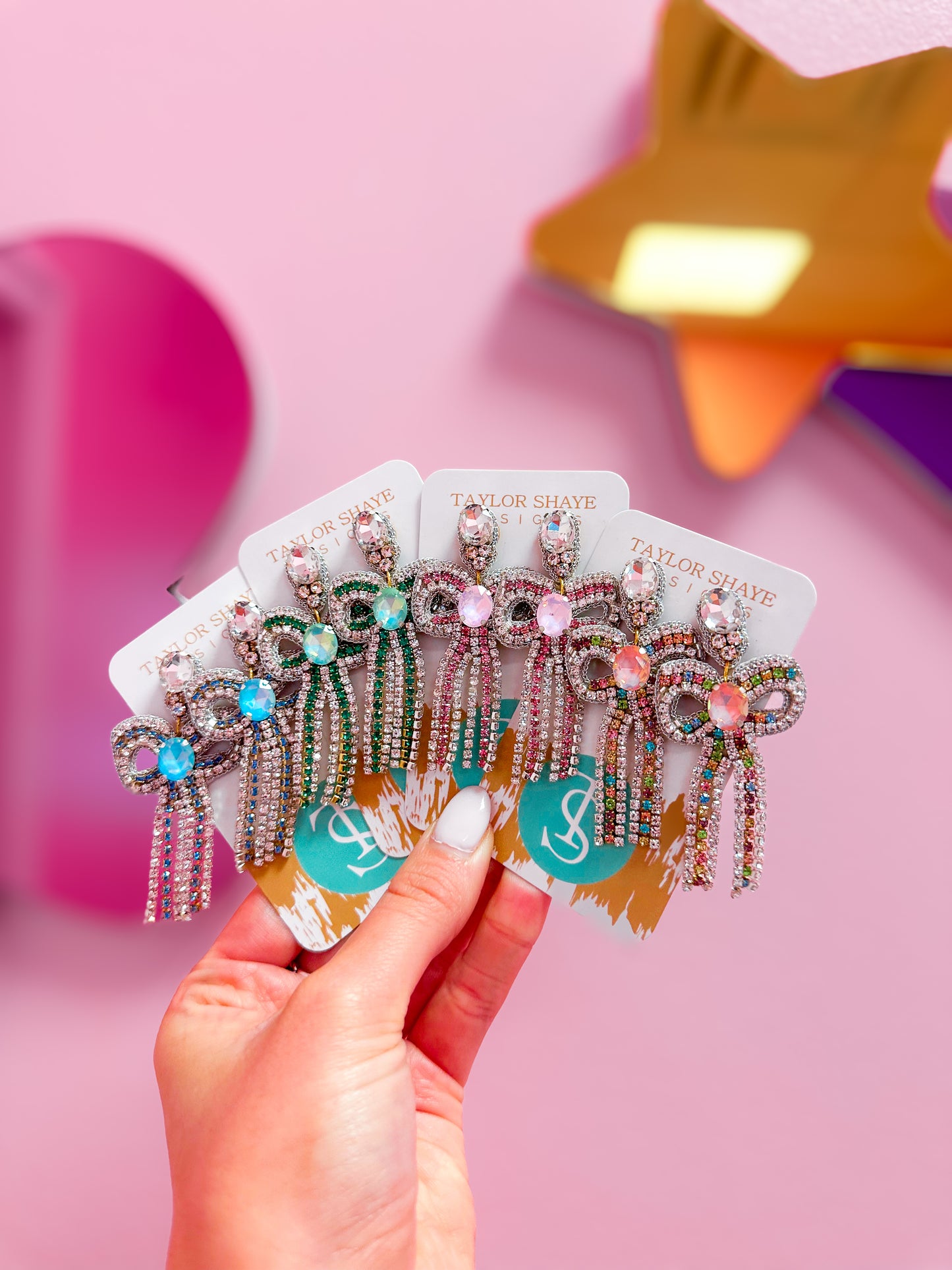 Glam Beaded Bow Drops