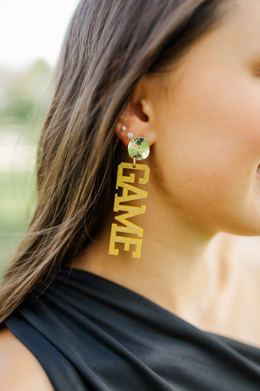 Acrylic Black/Gold Glitter Gameday Drops