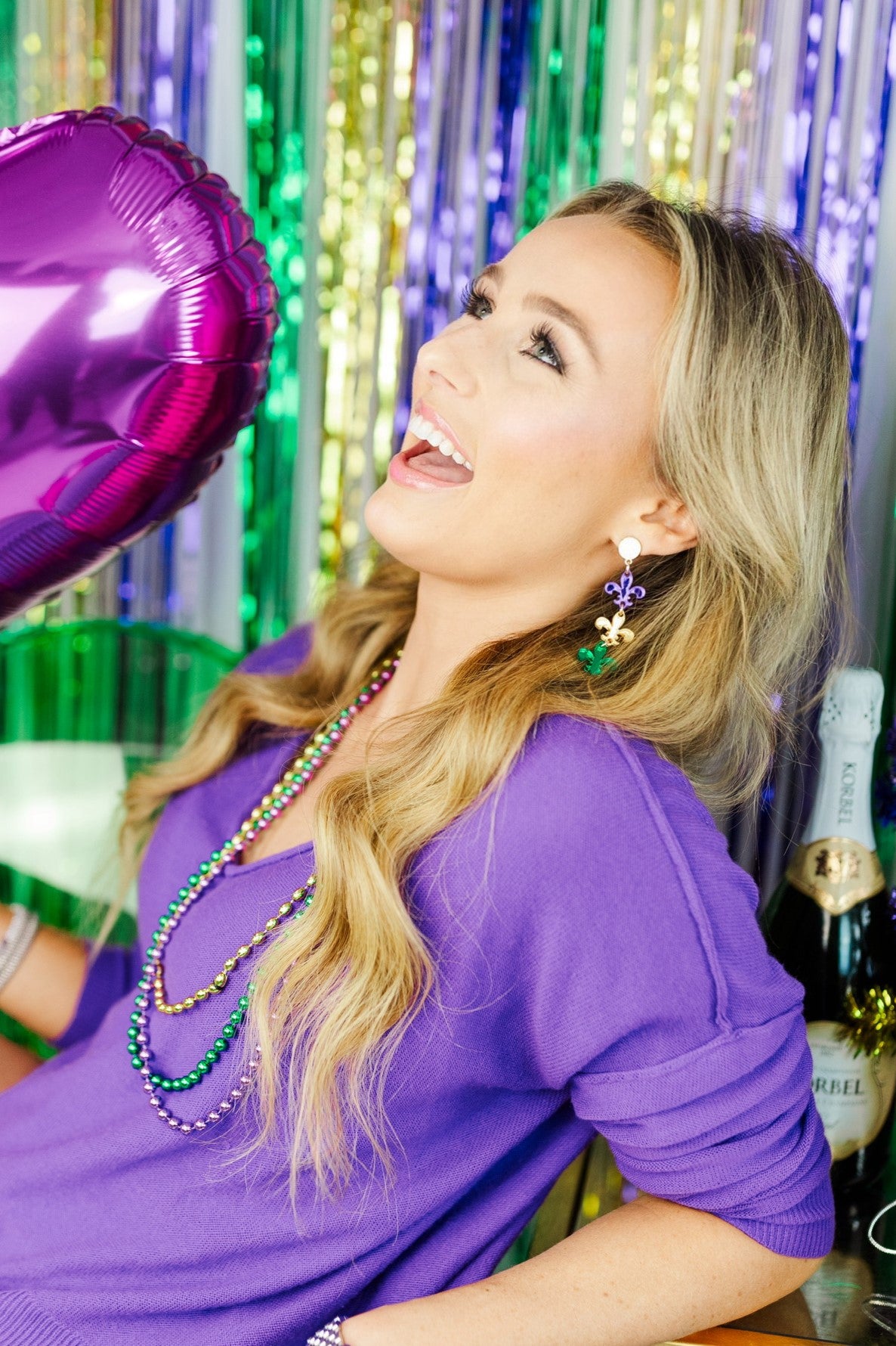 Mardi Acrylic Triple Fleur-de-Lis