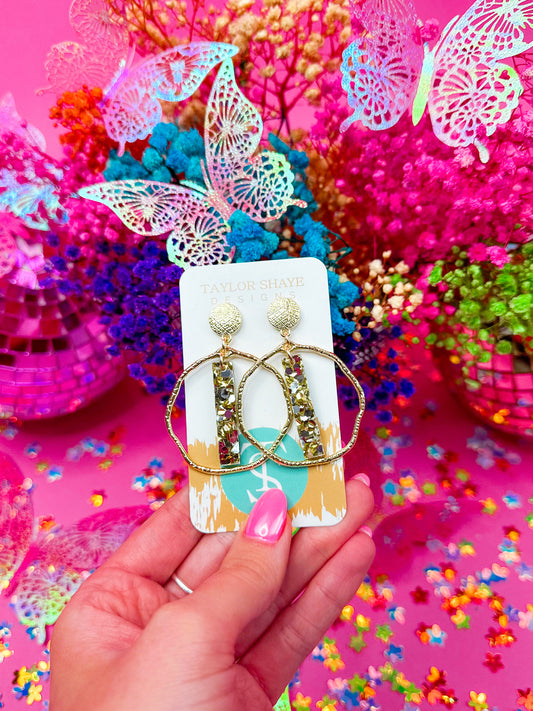 Gold/Silver Brighter Days Stick Hoops